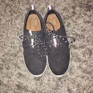 TOMS Del Rey Canvas Sneakers, Charcoal Grey Size 8